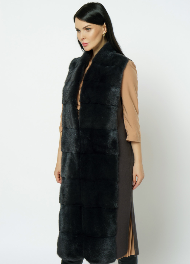 Пальто-жилет серого цвета модель № 2300/1 универмаг малина