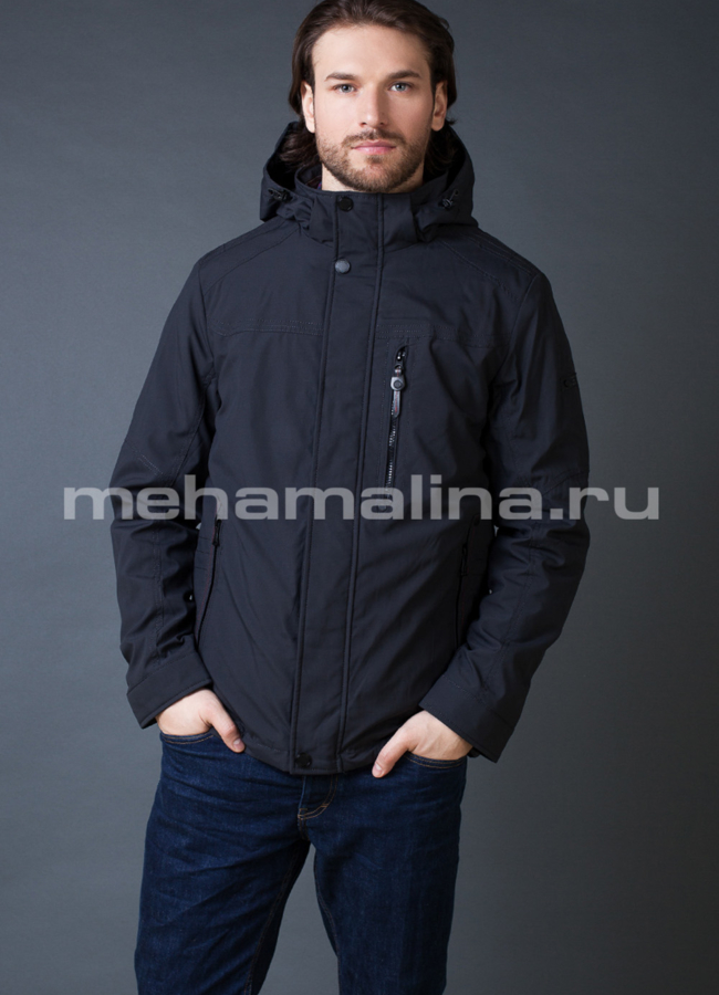 Куртка с капюшоном модель № KP-230 меха малина