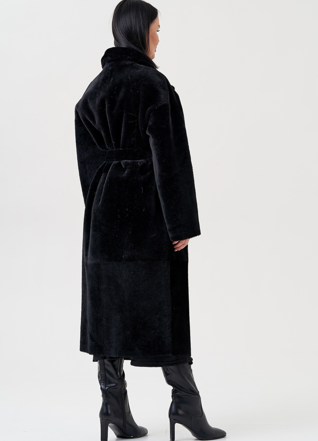 Женская дубленка с английским воротником  модель № 23909 универмаг малина