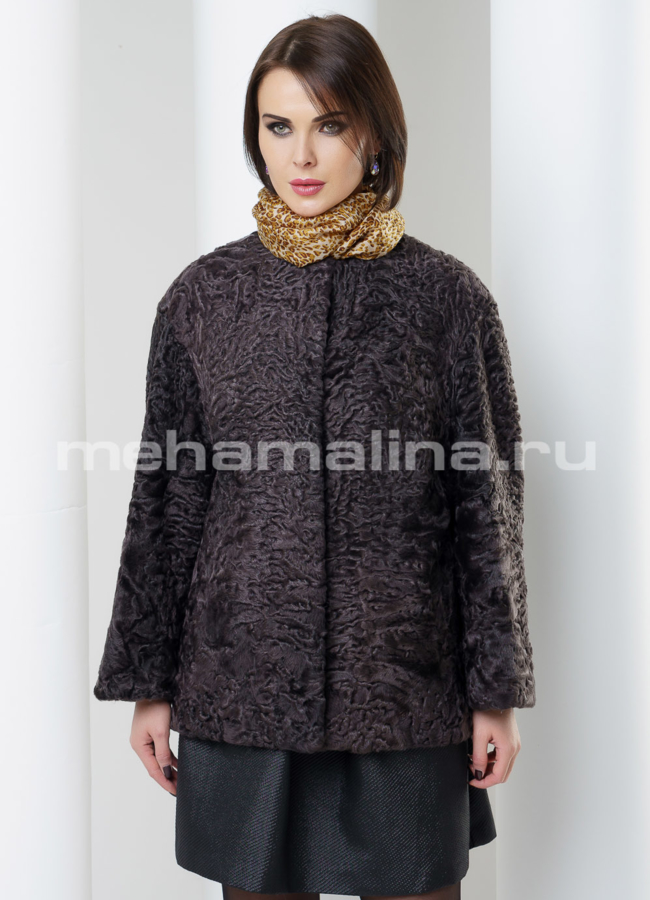Шуба каракуль модель № S-475 меха малина