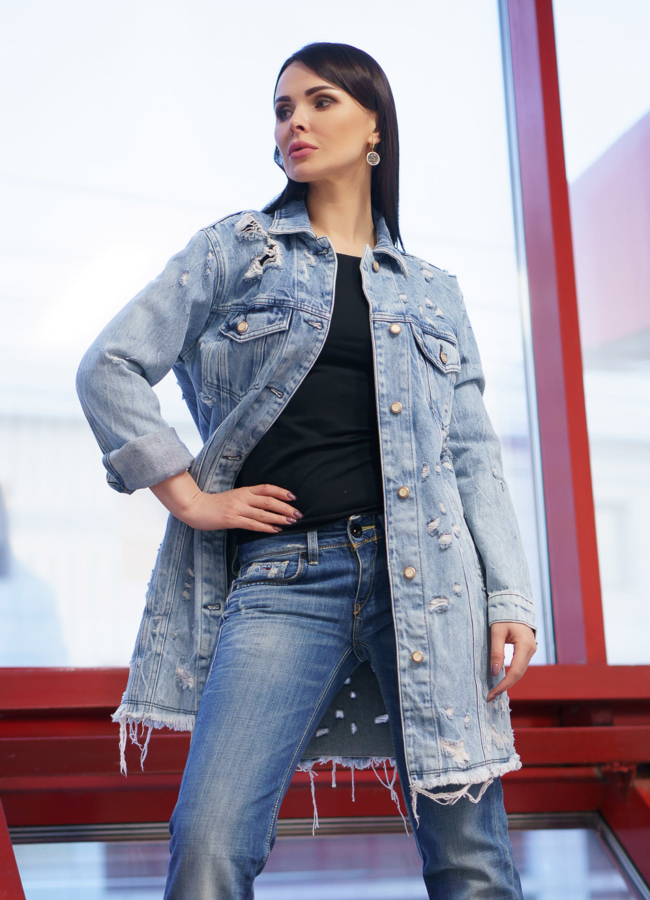 Куртка джинсовая  модель № 354 в кредит