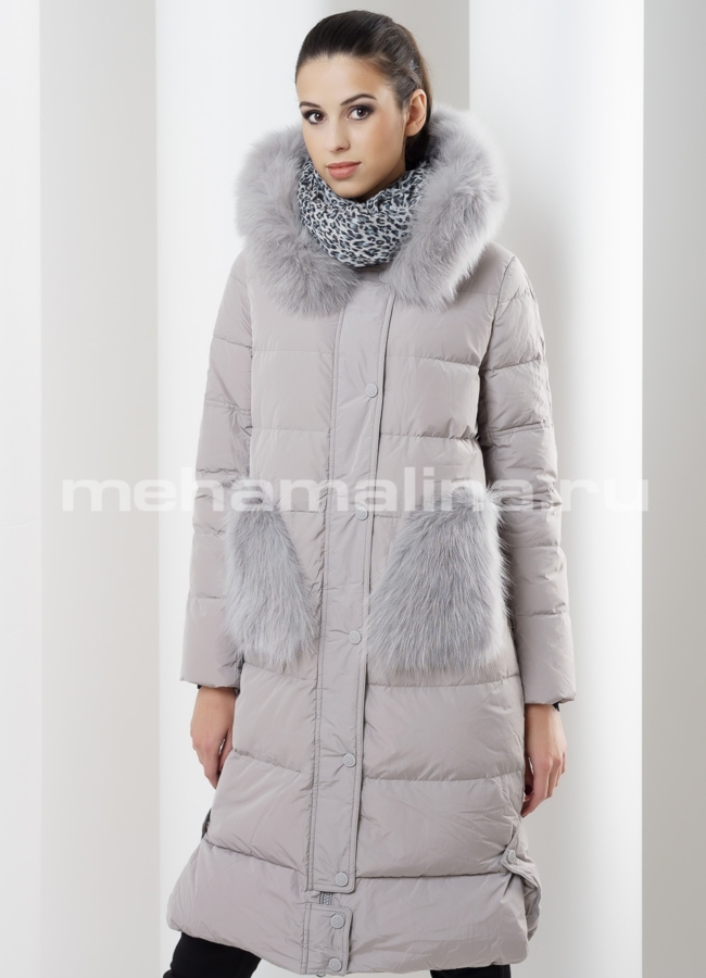 Женская куртка модель № П-84 меха малина