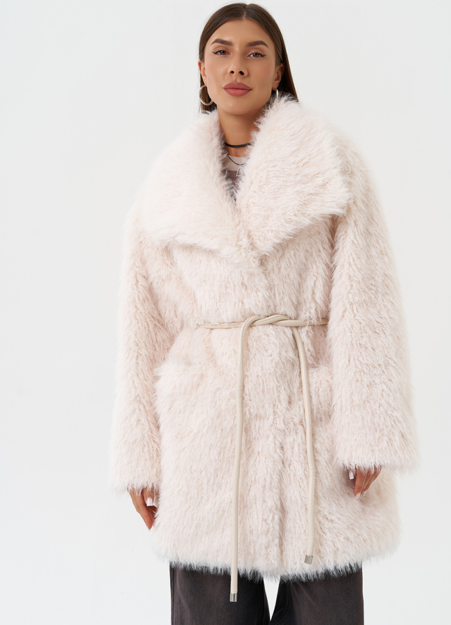 фото Шуба из эко меха под овчину модель № 28550