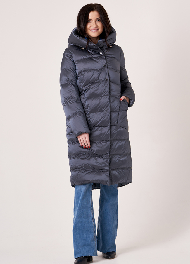 Зимняя женская куртка в сером цвете модель № 3159 универмаг малина