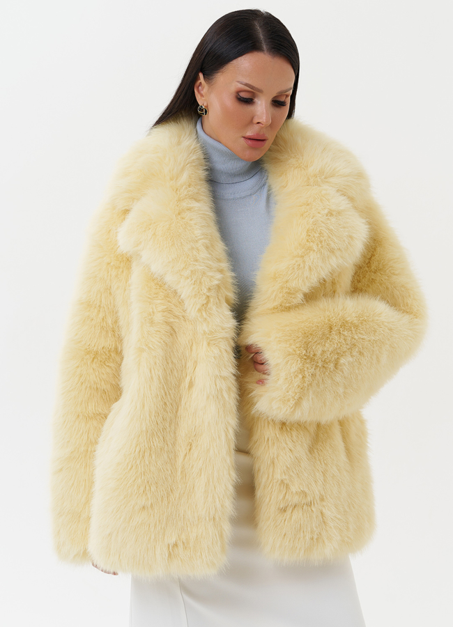 Шуба из экомеха под песца модель № 1345 универмаг малина