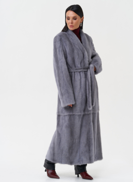 Длинная шуба из меха норки