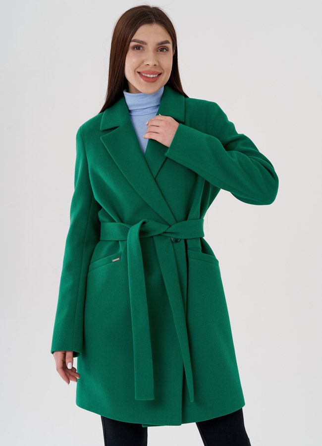 Женское пальто-пиджак в зеленом цвете модель № 24326 универмаг малина