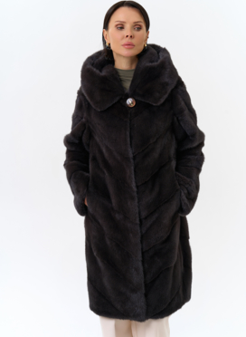 Норковая шуба с капюшоном