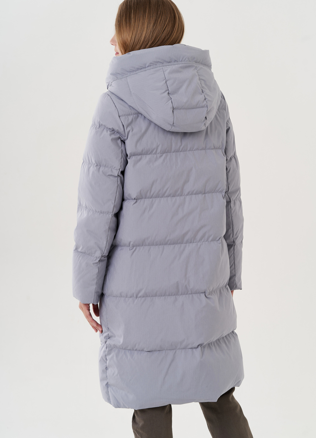 Женский пуховик с капюшоном  модель № 25706 универмаг малина