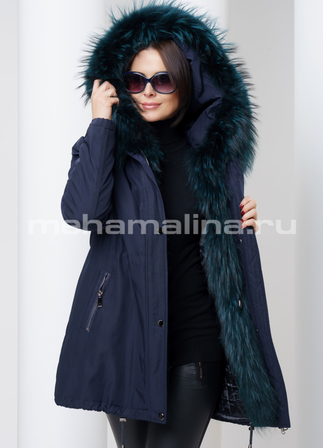 Парка модель № П-98 меха малина