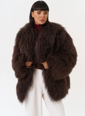 Женская шуба из меха ламы Женская шуба из меха ламы