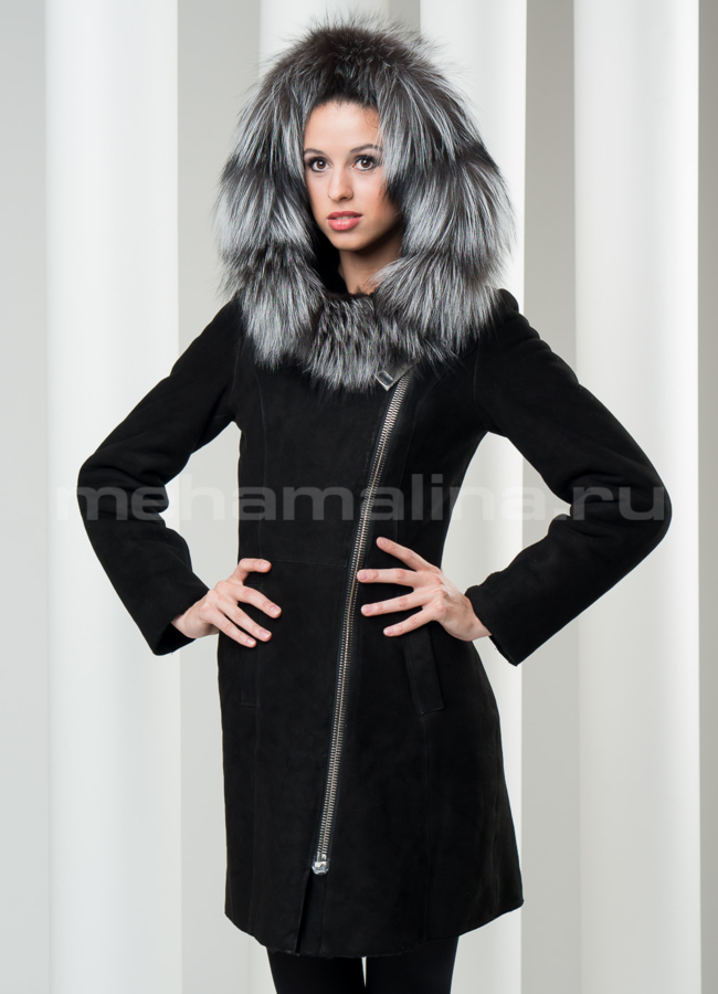 фото Дубленка с чернобуркой модель № D-85