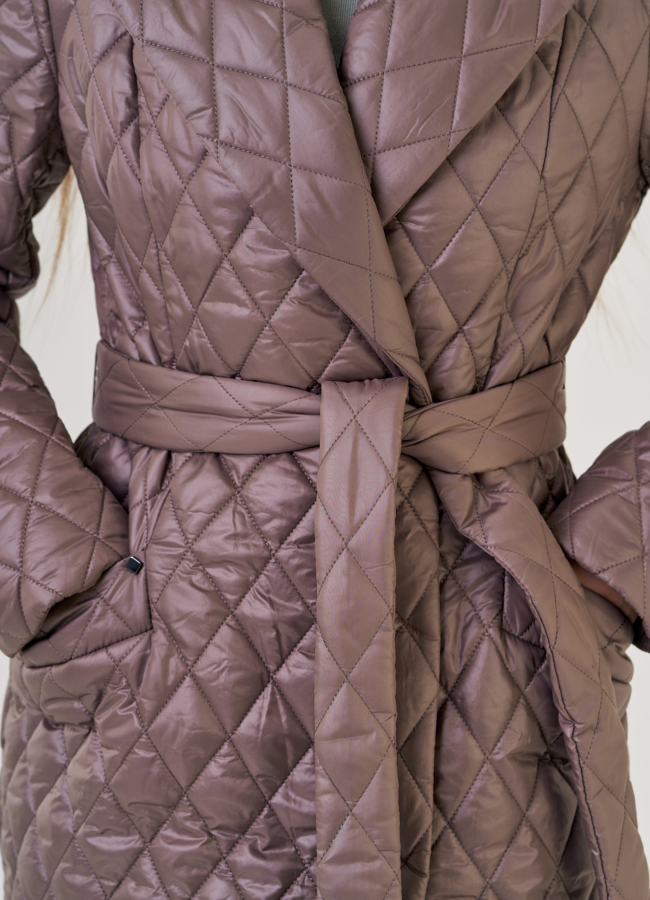 Женское утепленное пальто с английским воротником  модель № 23281 универмаг малина