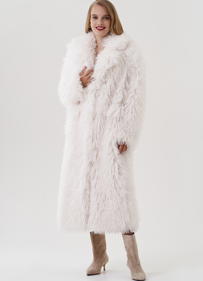 Пальто из экомеха удлиненное  модель № 81232 в рассрочку