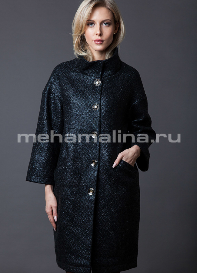 Весеннее пальто модель № PK-46 меха малина