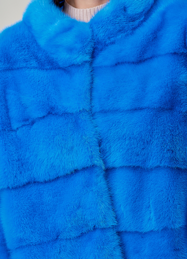 Куртка из норки голубого цвета модель № 2200 в рассрочку