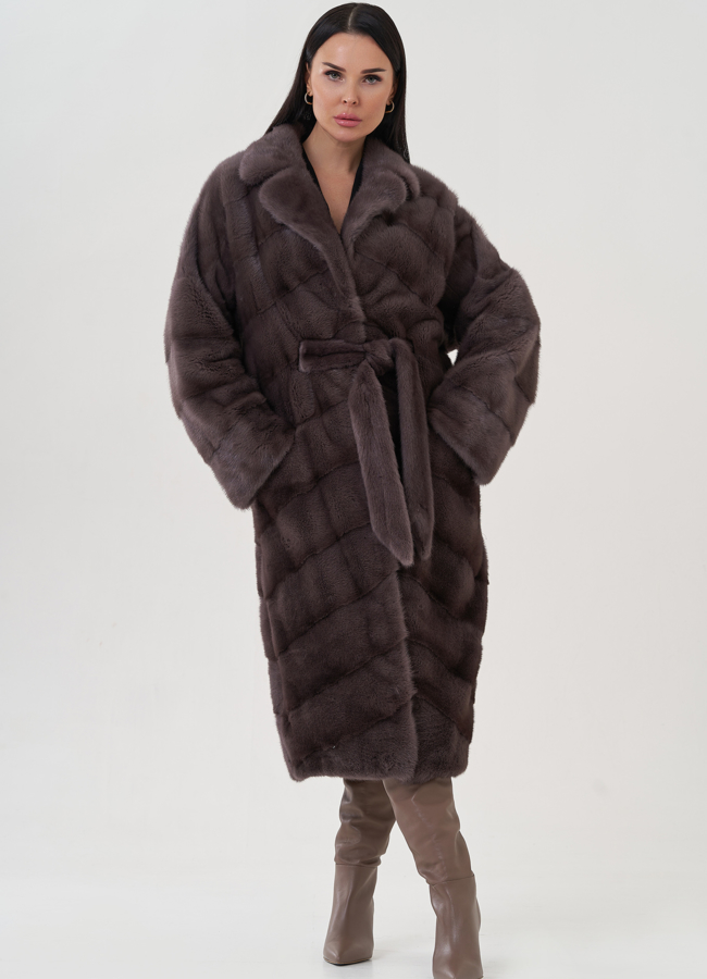 Шуба из норки с английским воротником  модель № 24951 в кредит