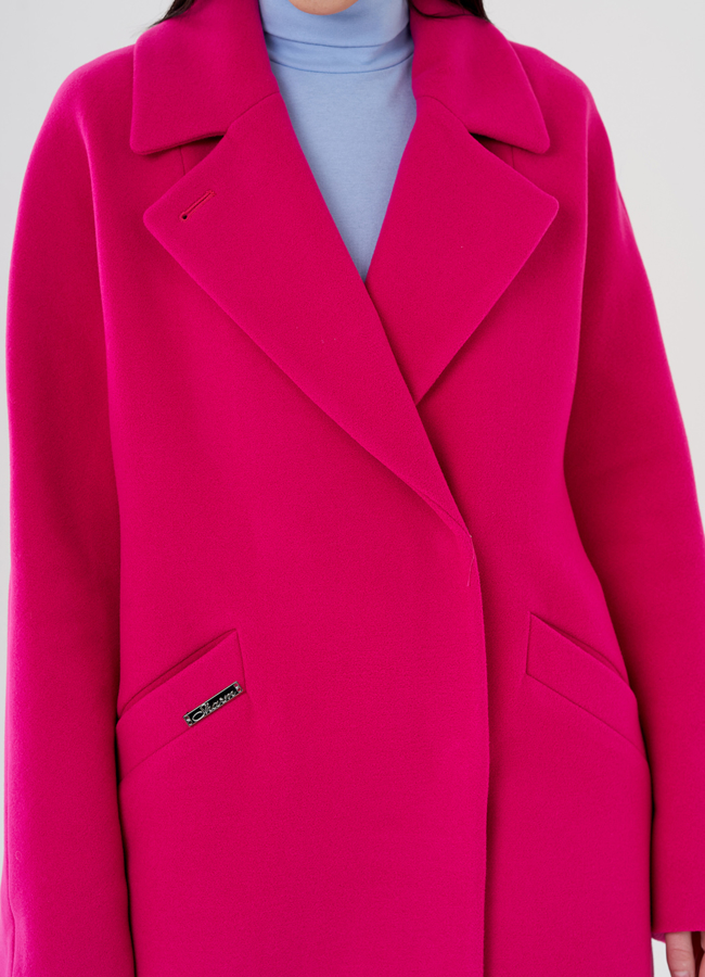 Женское пальто в цвете фуксия модель № 24294 в кредит