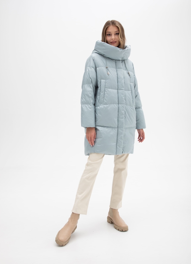 Женский пуховик с капюшоном  модель № 25763 в рассрочку