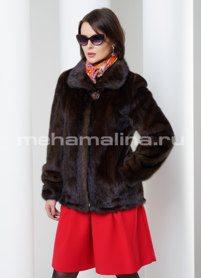 фото Укороченная норковая шуба модель № S-470