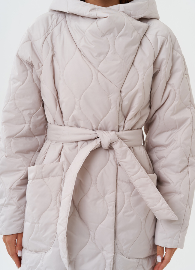 Стеганый пуховик с капюшоном модель № 28438 в рассрочку