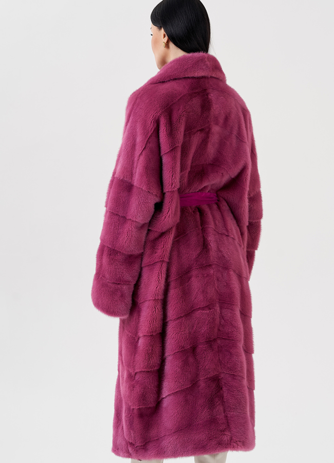 Шуба из норки с английским воротником  модель № 23976 универмаг малина