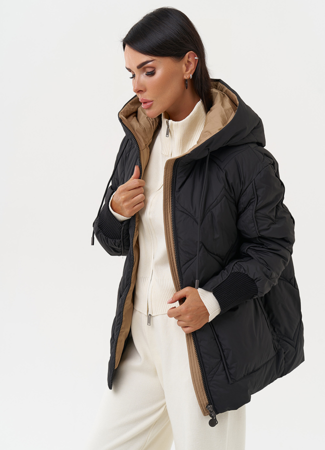 Женская куртка черного цвета модель № 31287 универмаг малина