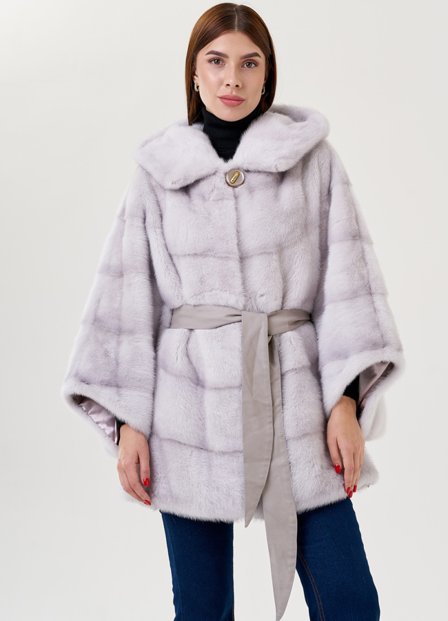 Светлая шуба из норки оверсайз модель № 23360 универмаг малина