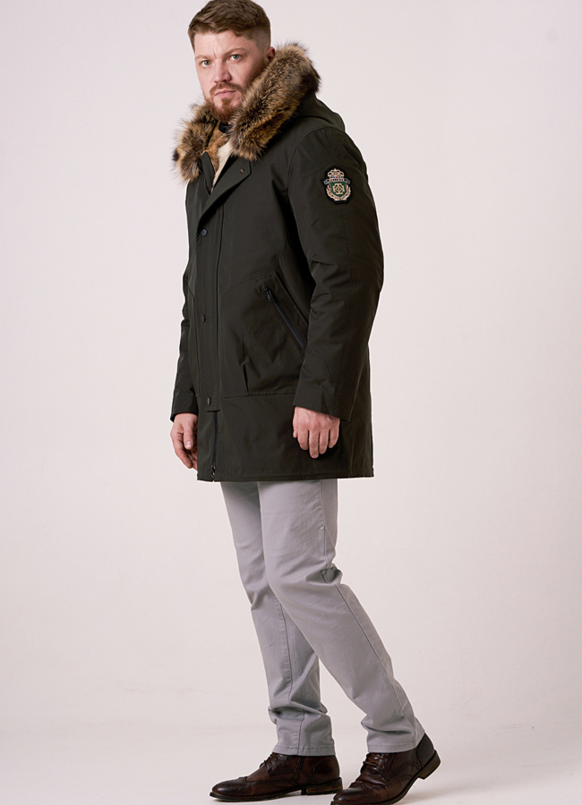 Мужская парка на волке модель № 386 универмаг малина