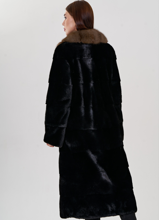 Шуба из норки с английским воротником  модель № 23090 в кредит