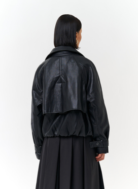 Женская утепленная куртка из эко кожи