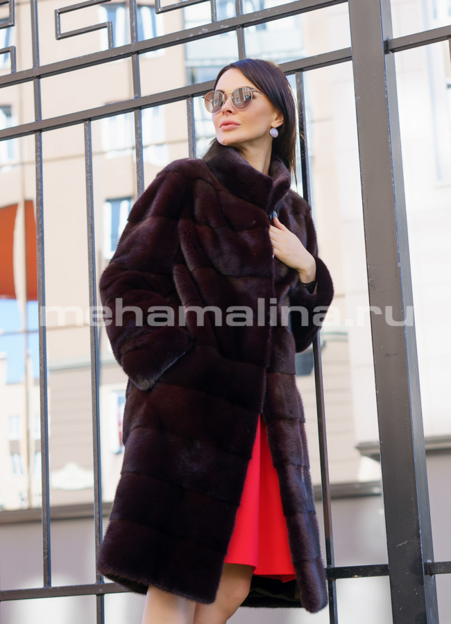 Шуба норка модель № S-696 универмаг малина