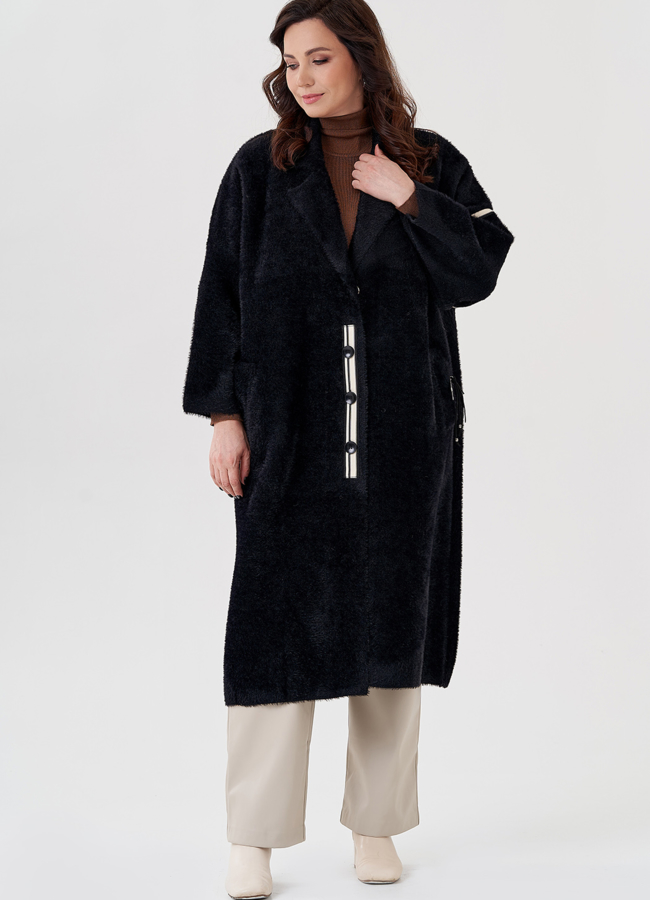 Длинный кардиган с английским воротником  модель № 22478 в рассрочку