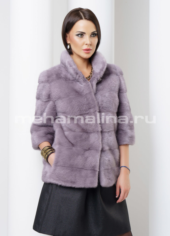 фото Укороченная норковая шуба модель № S-449