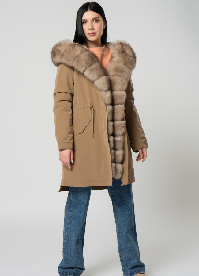 фото Парка с мехом песца модель № 22028