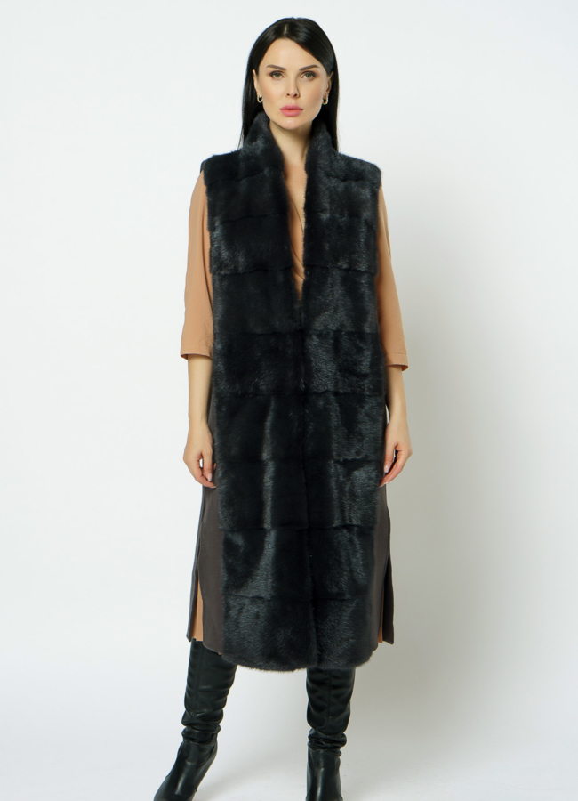 Пальто-жилет серого цвета модель № 2300/1 универмаг малина