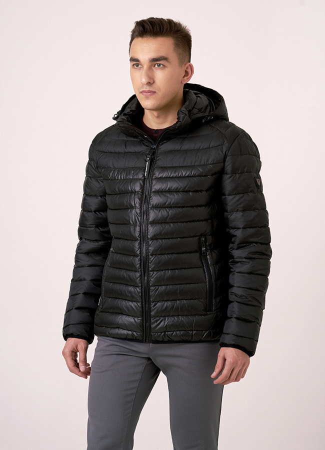 Куртка мужская в цвете хаки на молнии со съемным капюшоном модель № 1006 универмаг малина