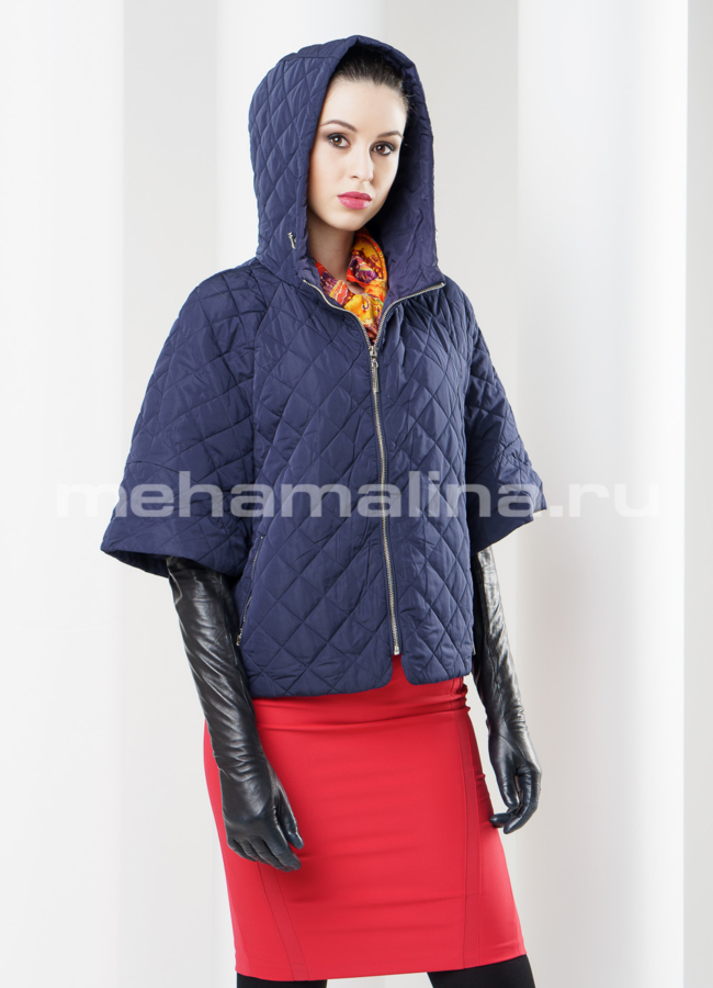 Женская куртка модель № PK-7 меха малина