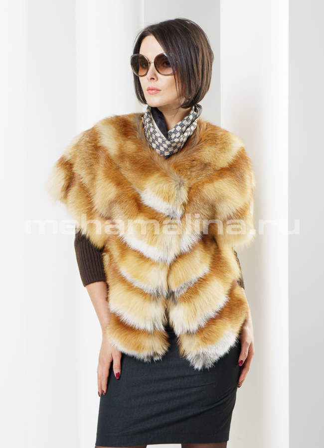 Жакет из лисы модель № S-256 в рассрочку