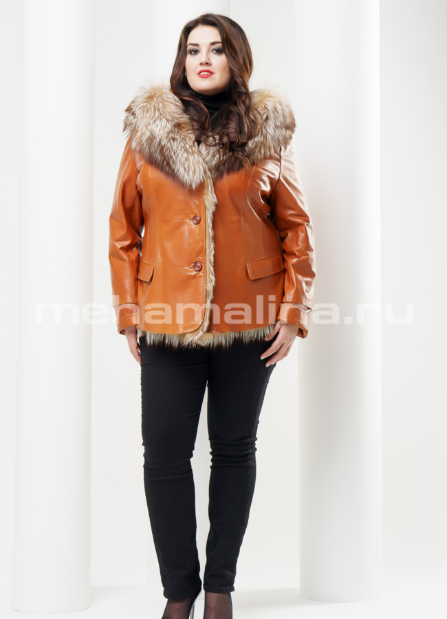 Кожаная куртка утепленная модель № K-298 в рассрочку