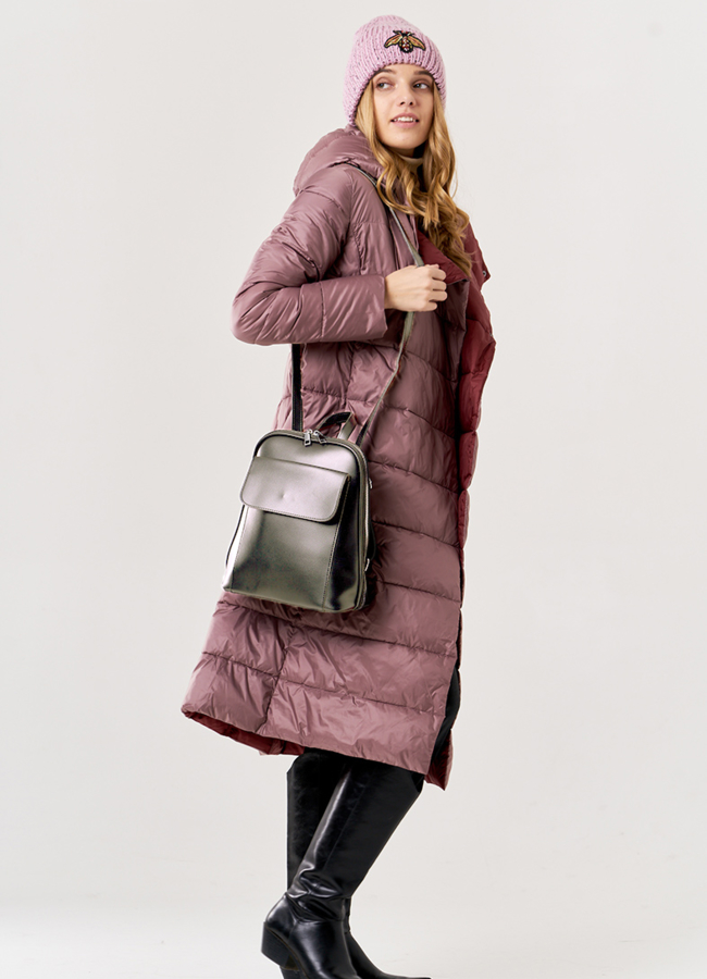 Рюкзак женский из эко кожи модель № 5819-3 меха малина