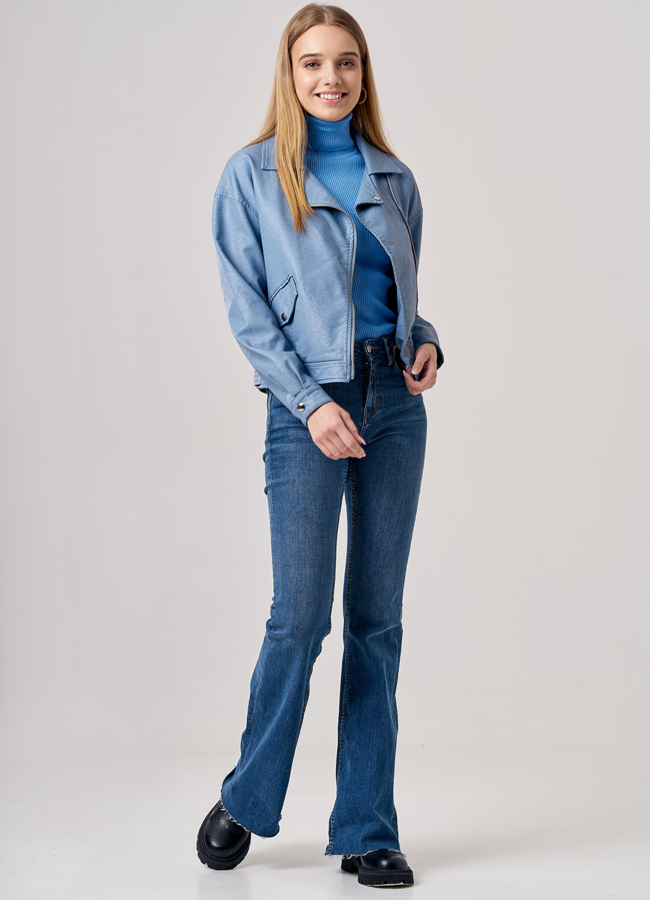 фото Куртка оверсайз голубого цвета модель № 20627