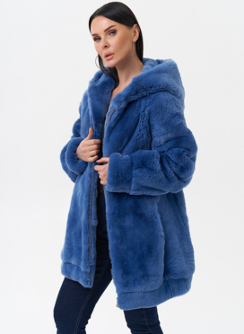 Шуба из меха кролика с капюшоном Шуба из меха кролика с капюшоном