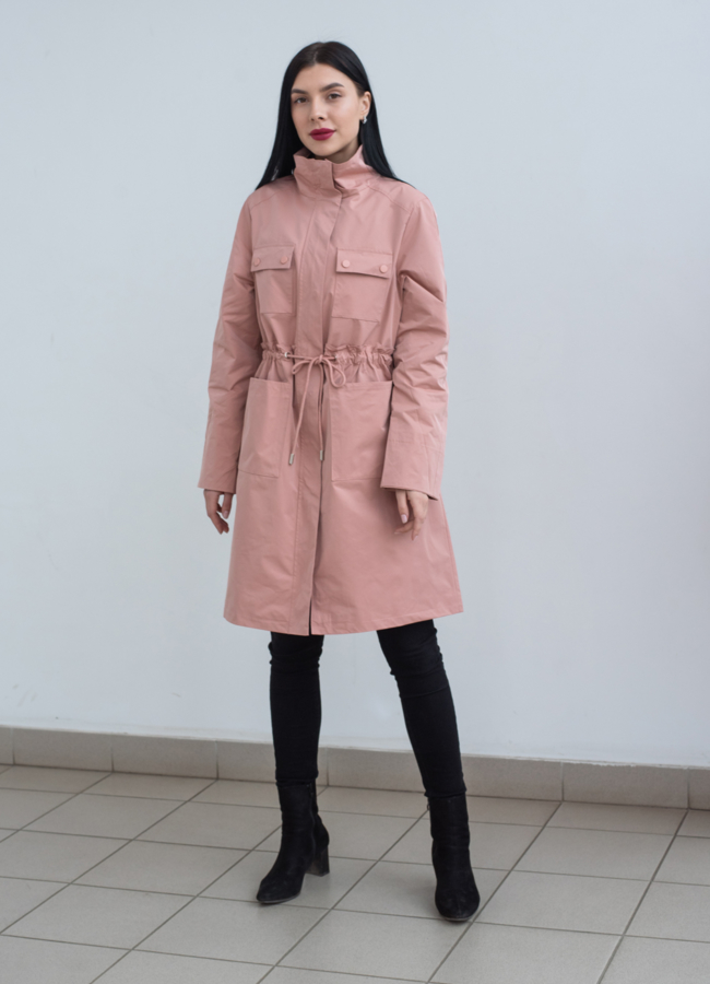 Плащ женский в пудровом цвете  модель № 22874 в кредит