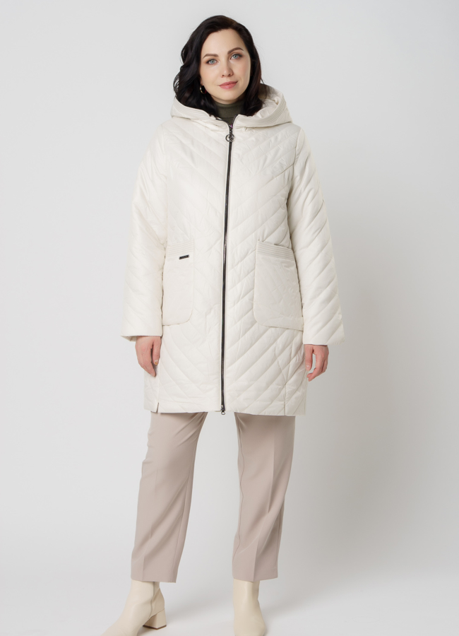 фото Полупальто женское белого цвета модель № 116А