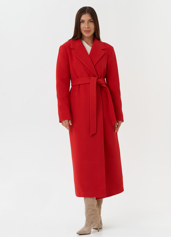 фото Яркое пальто с английским воротником модель № 28087