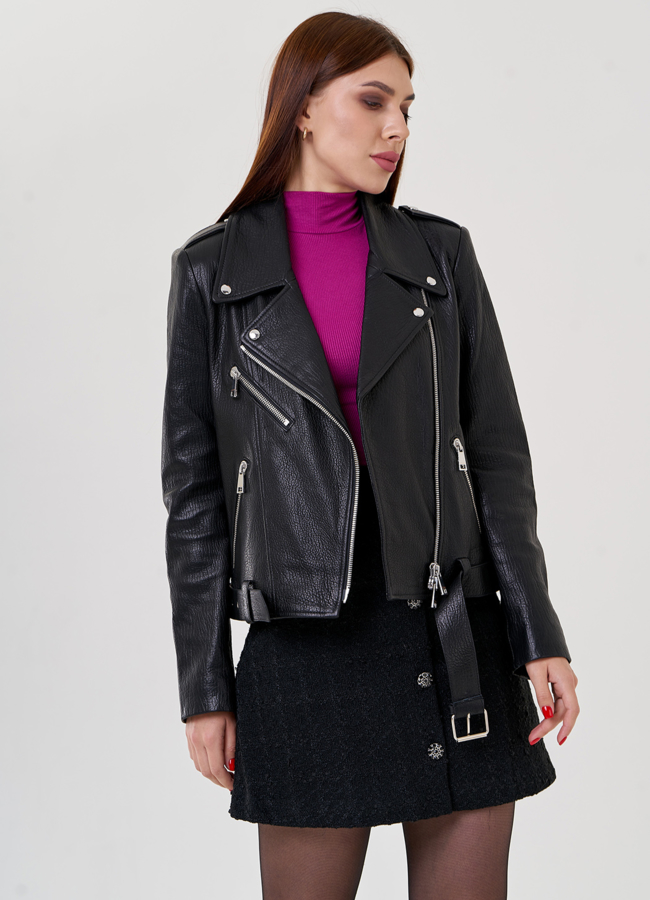 Косуха из натуральной кожи модель № 79086 универмаг малина