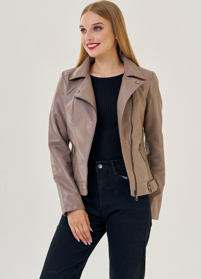 Женская куртка из эко кожи модель № 22865 в рассрочку