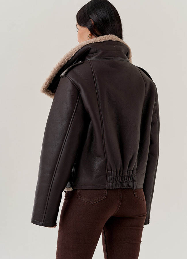 Женская дубленка - пилот  модель № 79595 универмаг малина