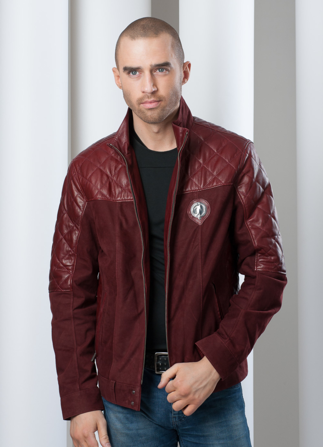 фото Кожаная куртка на молнии Bordo Dunhil модель № KP-33
